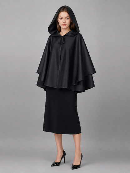 Black Hooded Costume Cloak for Cosplay
