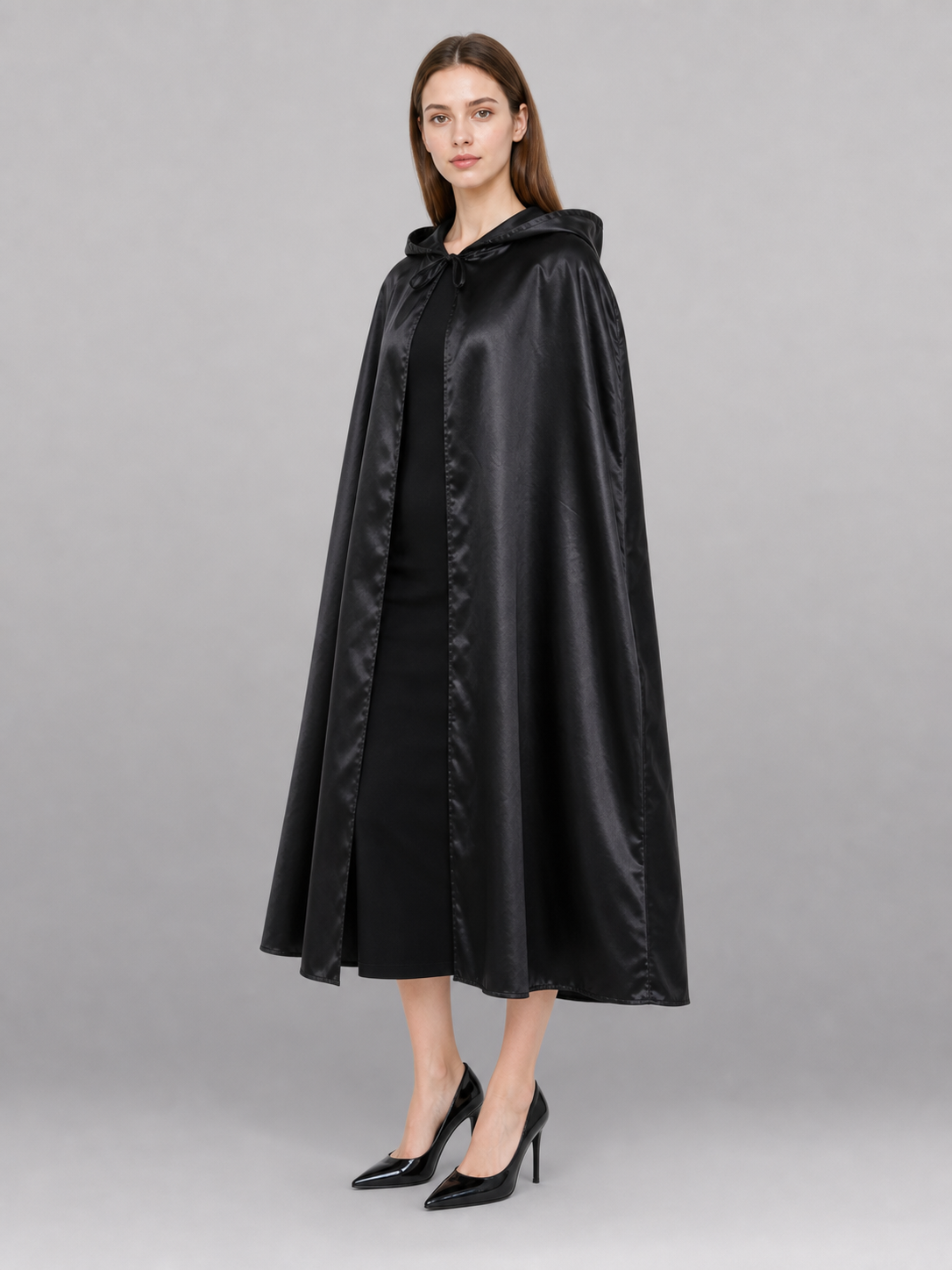 Black Costume Cloak with Large Hood