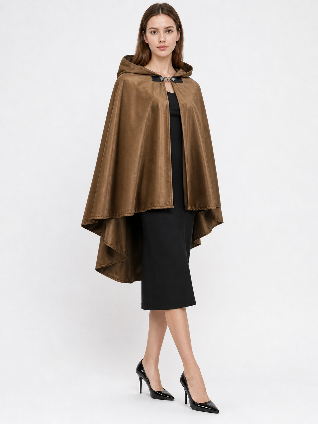 Brown Hooded Costume Cloak
