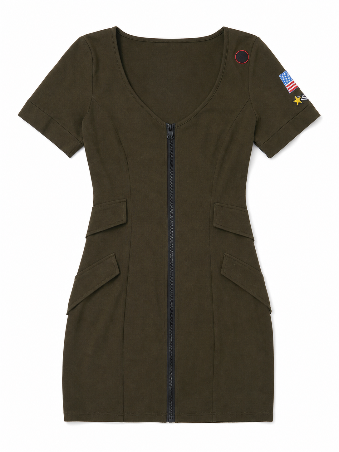 Olive Pilot Costume Dress with Zipper