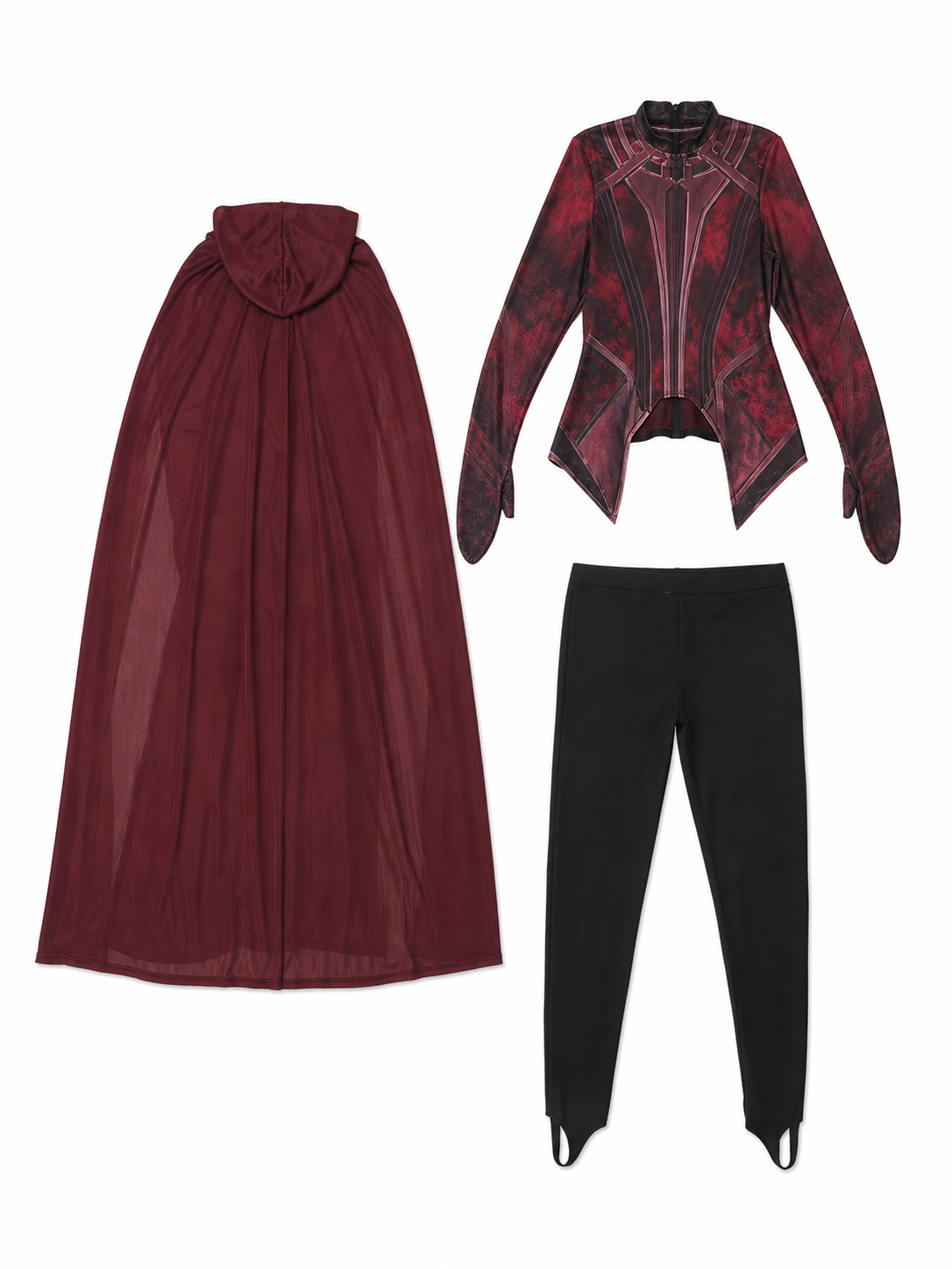 Scarlet Witch superhero cosplay costume with cape included items