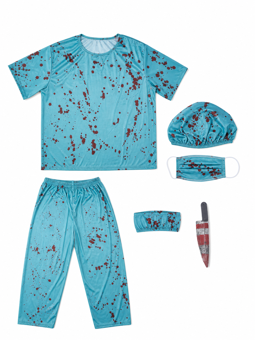 Surgeon Costume with Mask, Cap, and Knife