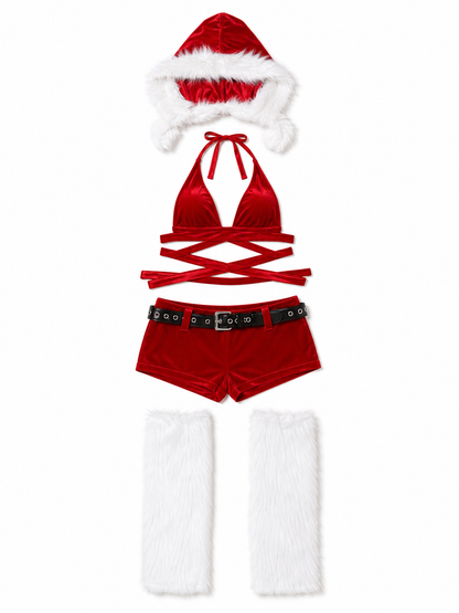 New Year's Costume with Top and Shorts, Red and White included items