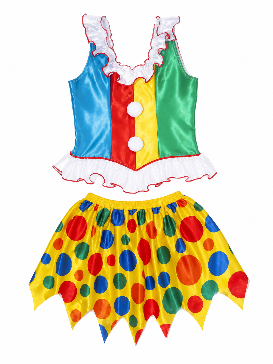 Bright Clown Costume for Parties and Carnivals