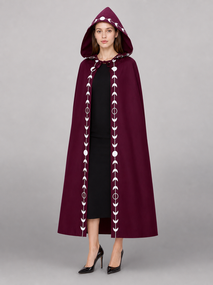 Burgundy Hooded Carnival Cloak