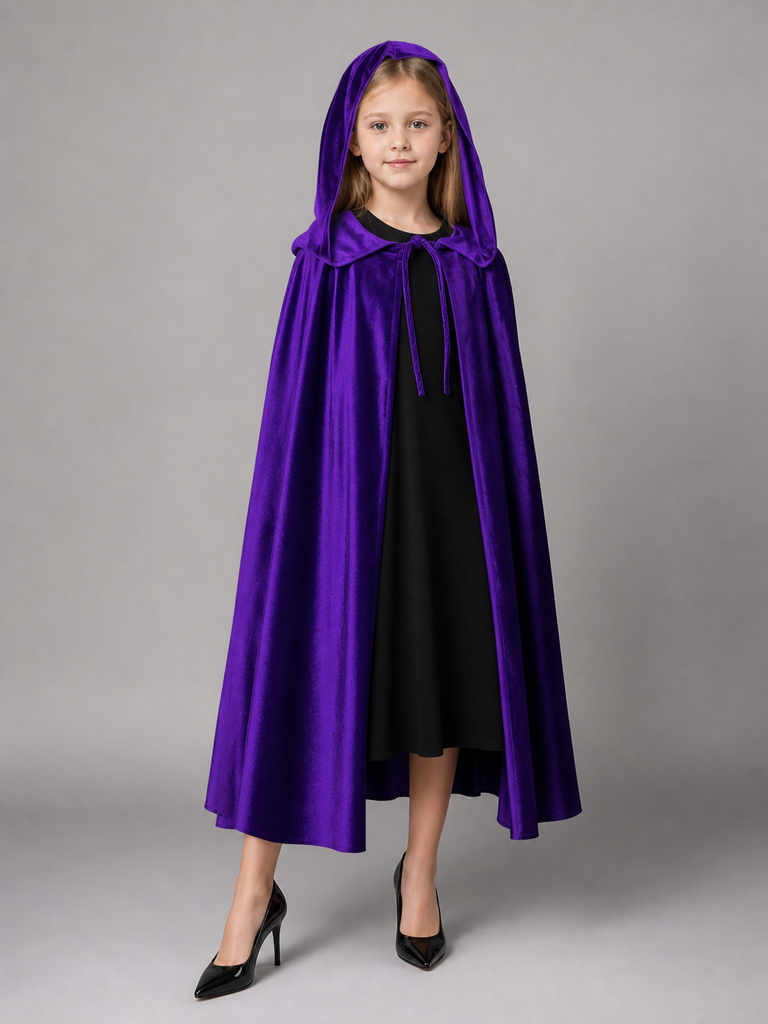Purple Hooded Carnival Cape