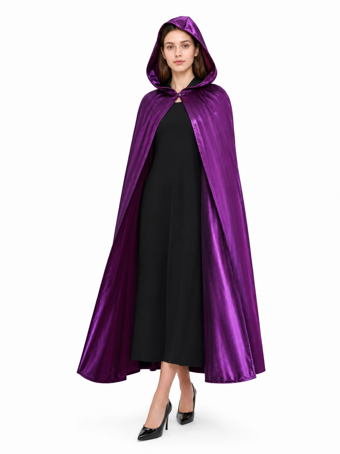 Purple Hooded Costume Cloak