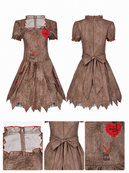 Halloween Costume Dress with Torn Hem