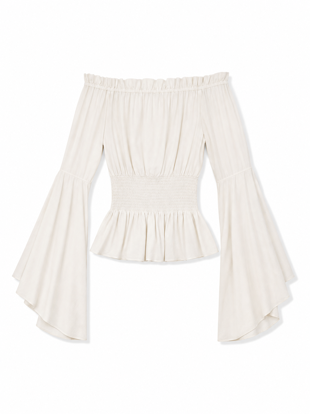 Off-the-Shoulder Blouse with Flared Sleeves
