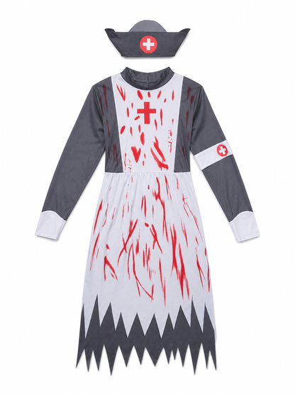 Halloween Costume: Medical Uniform with Blood Print included items