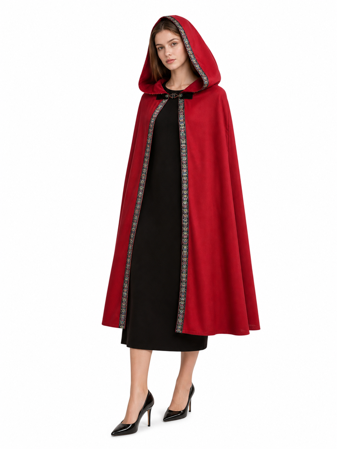Red Hooded Carnival Cloak for Cosplay