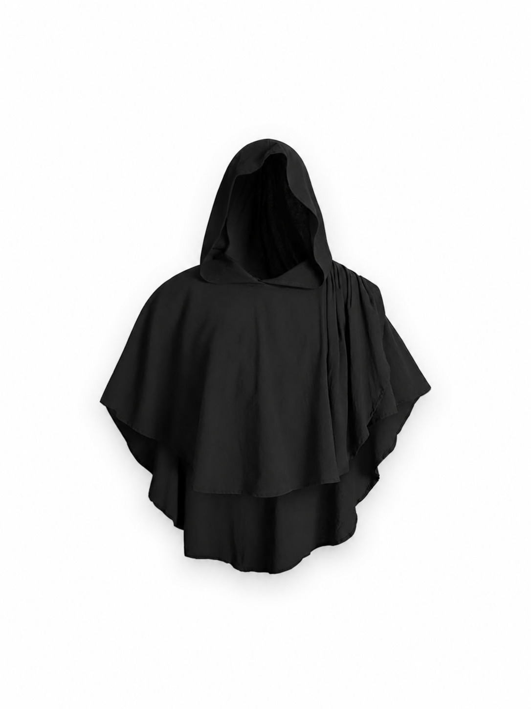 Women's Gothic Hooded Cape Cloak for Halloween Cosplay, Black Flowing Draped included items 2