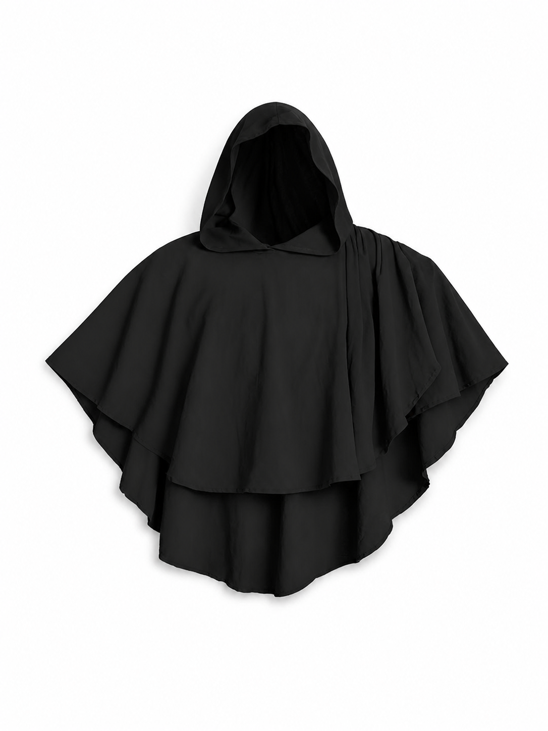 Women's Gothic Hooded Cape Cloak for Halloween Cosplay, Black Flowing Draped included items 3