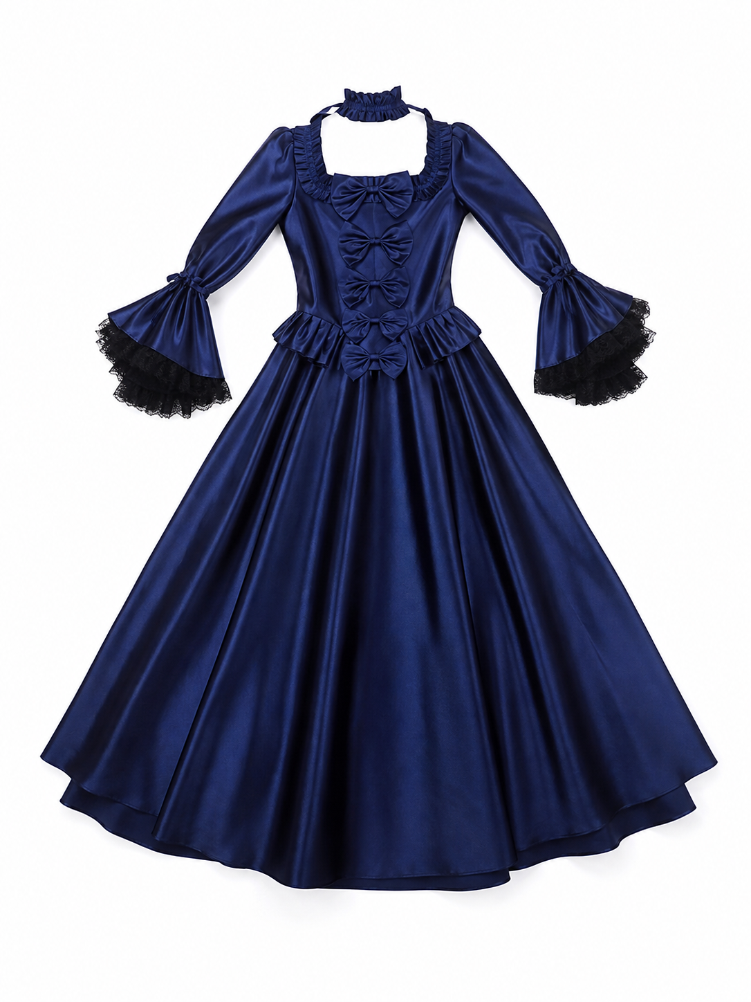 Victorian Gothic Dress with Puff Sleeves included items