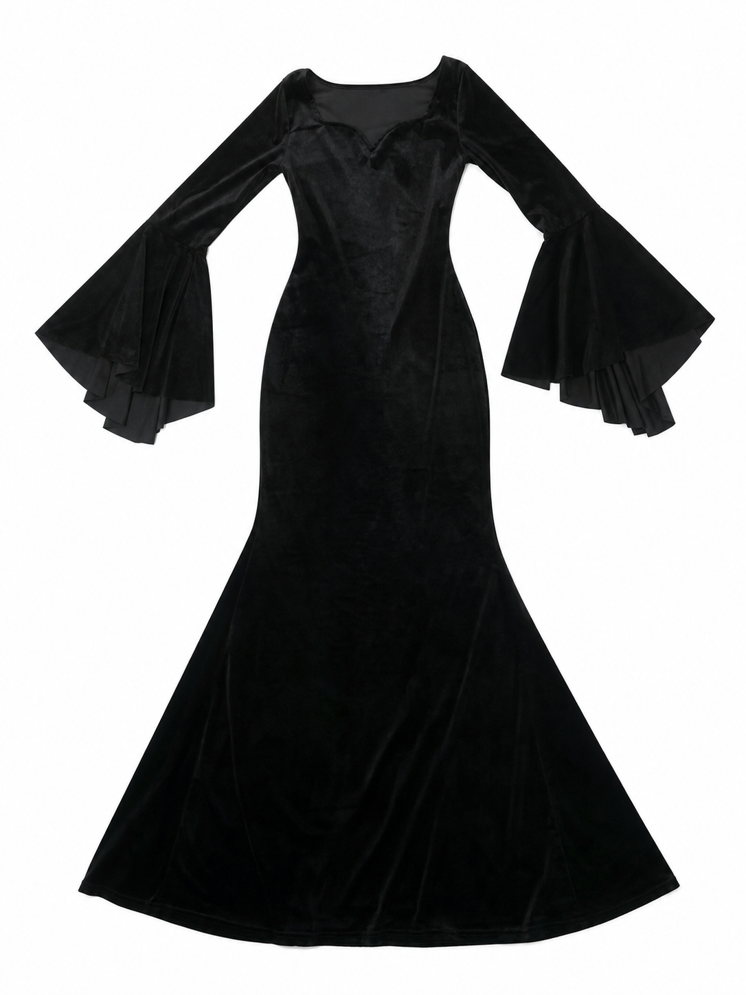 Black Gothic Floor-Length Evening Dress
