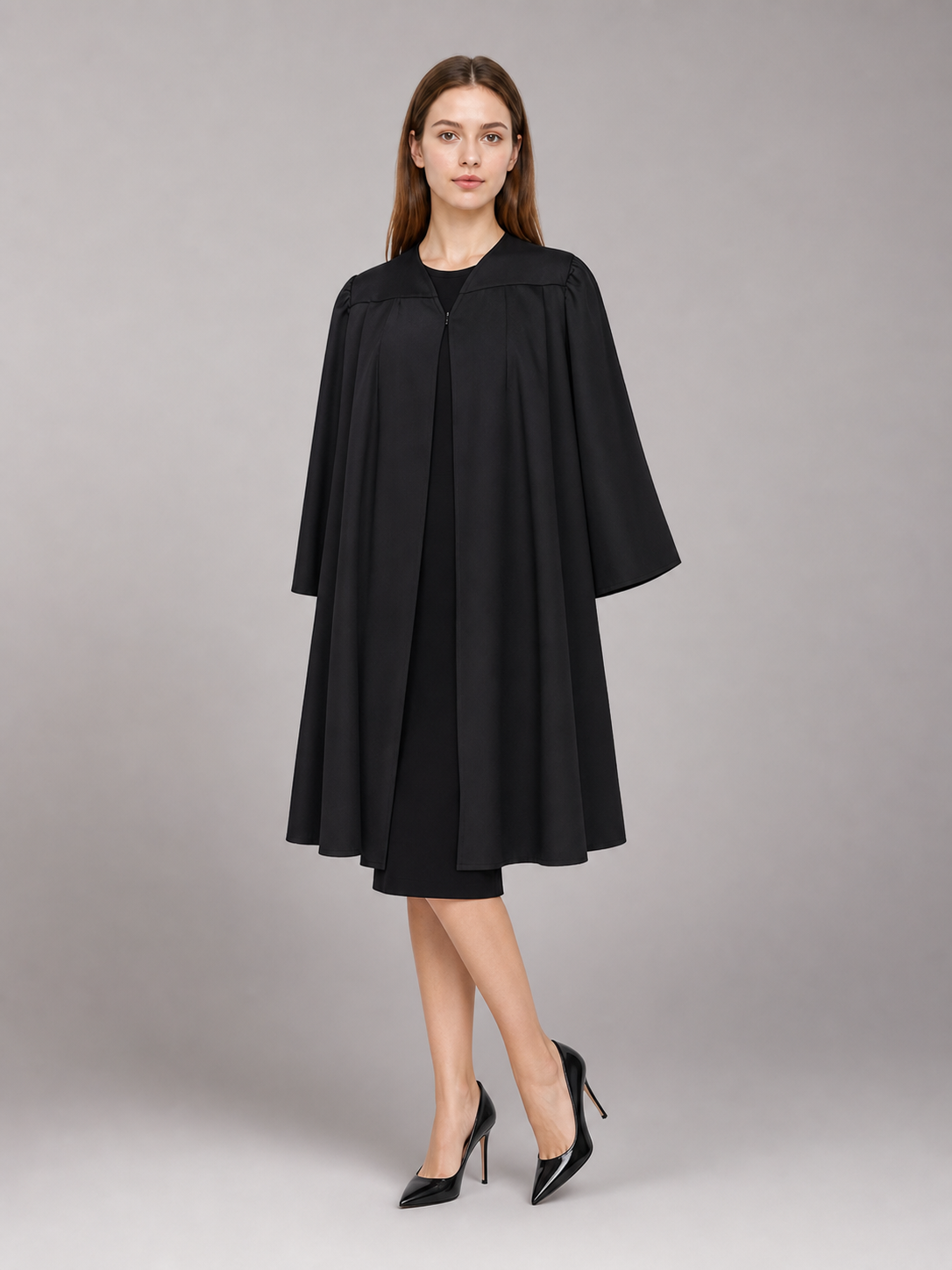 Long Black Hooded Carnival Cloak