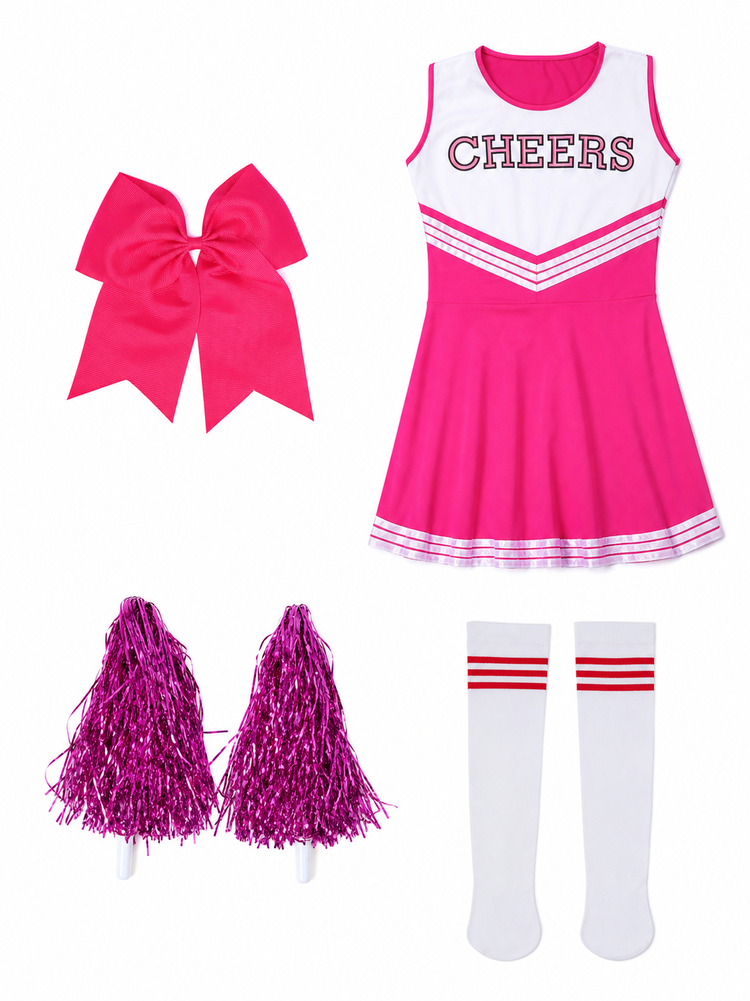 Cheerleading-Style Stage Costume with Accessories