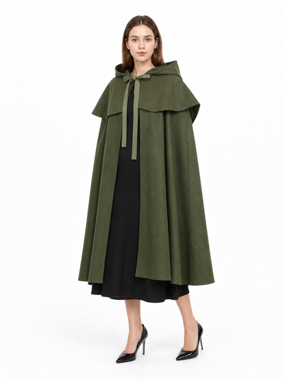 Olive Medieval Hooded Carnival Cloak