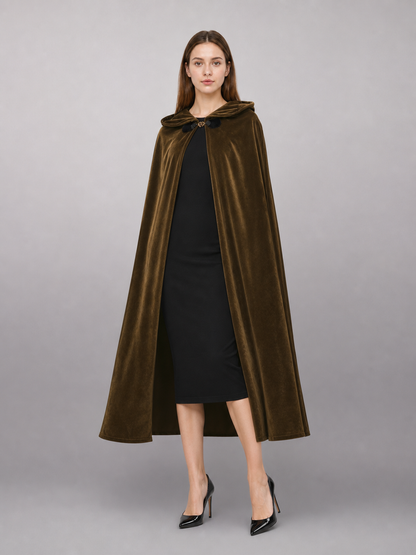 Brown Hooded Costume Cape