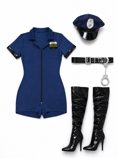 Carnival Police Costume with Shorts and Cap