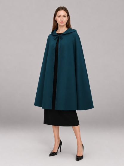 Dark Teal Carnival Hooded Cape