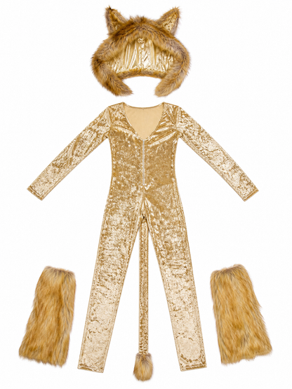 Fox Hooded Jumpsuit Costume for Cosplay