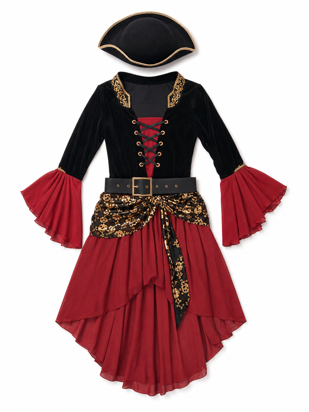 Pirate Costume with Gold Decor