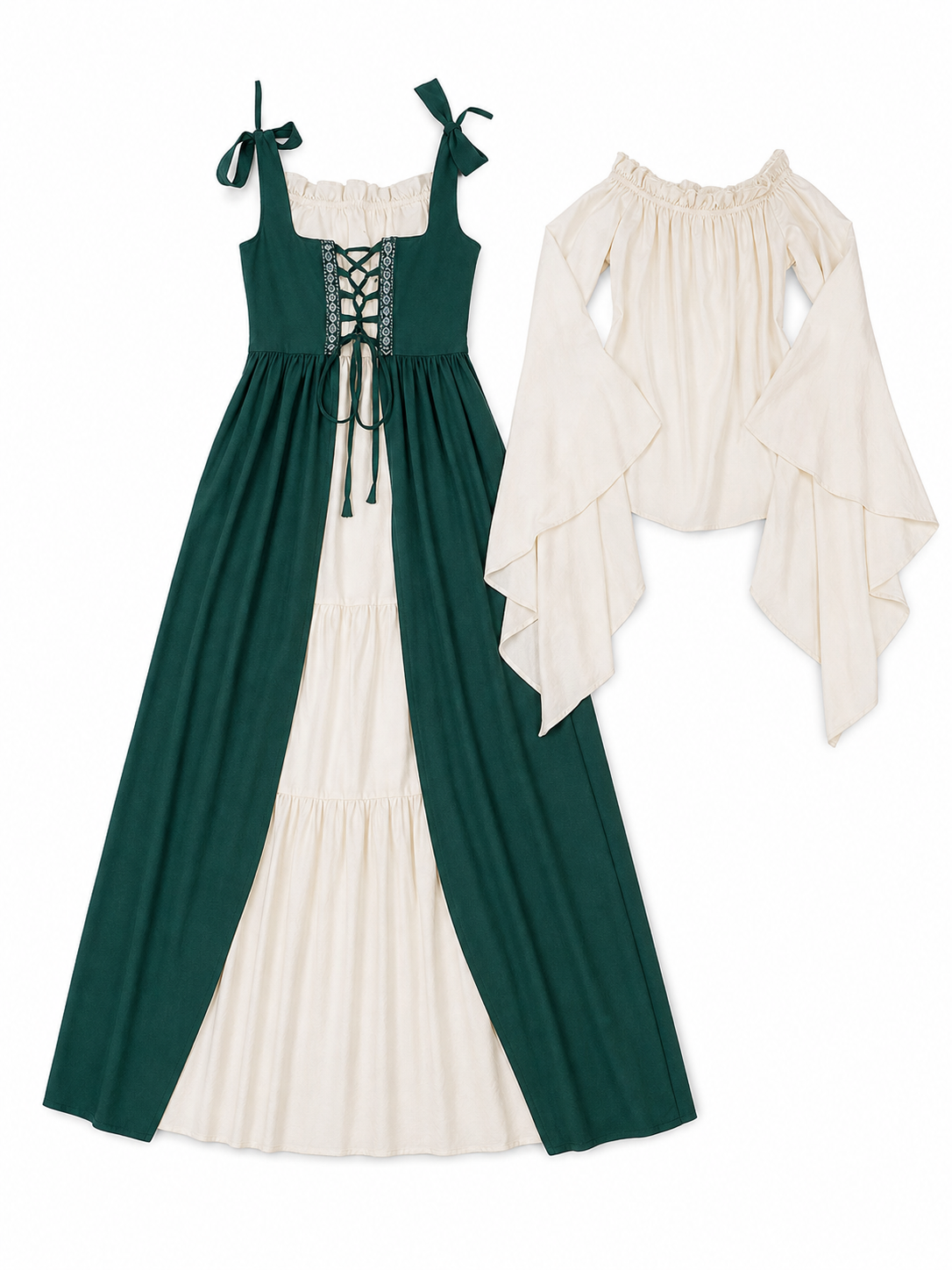 Layered Renaissance-Style Costume Dress