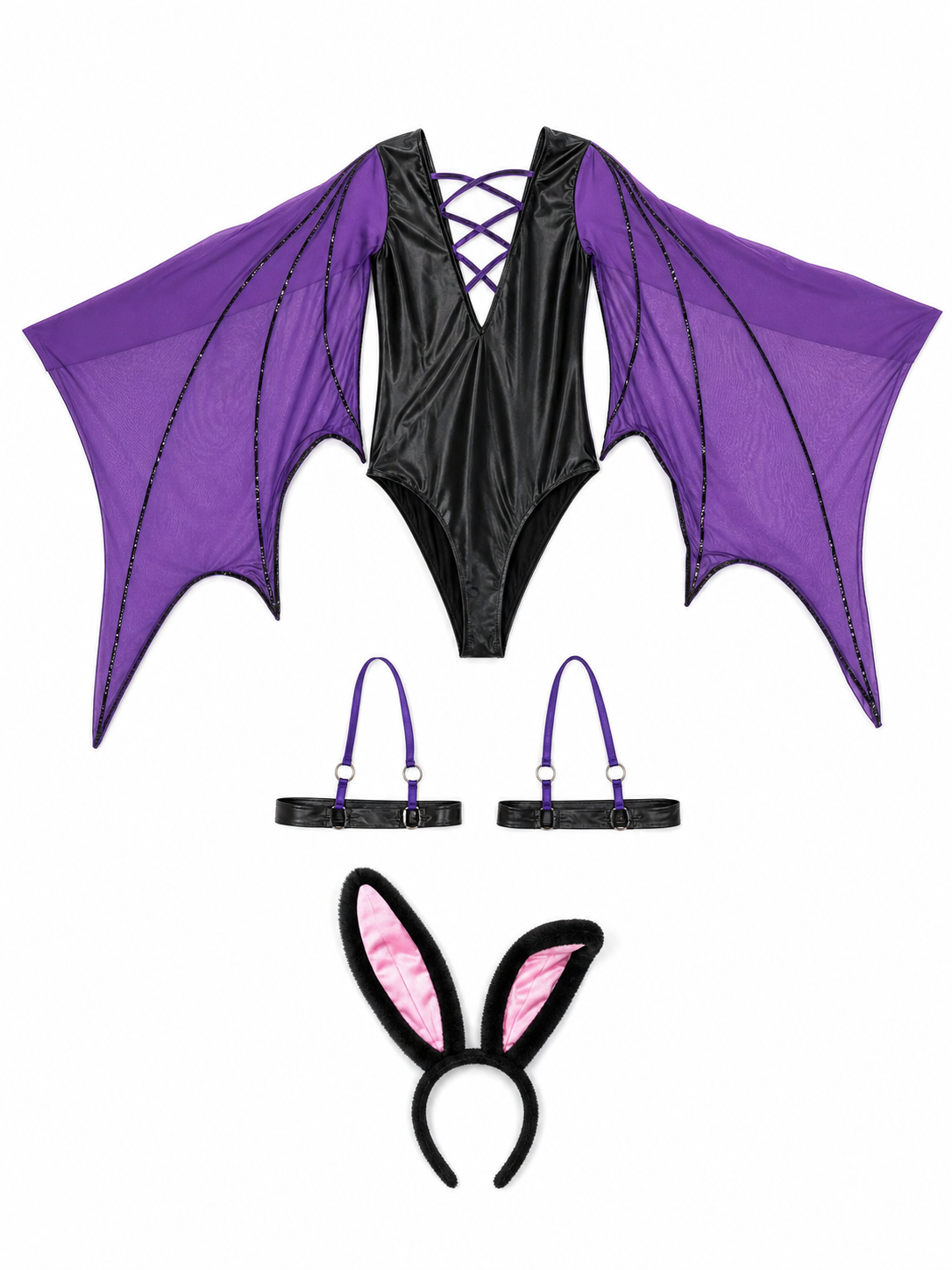 Bat Costume Cosplay — Black and Purple included items