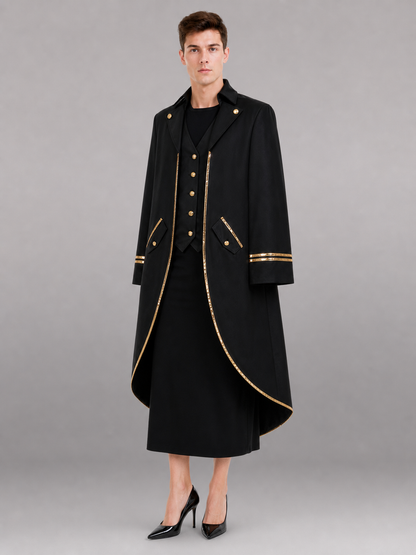 Black Costume Tailcoat with Gold Trim
