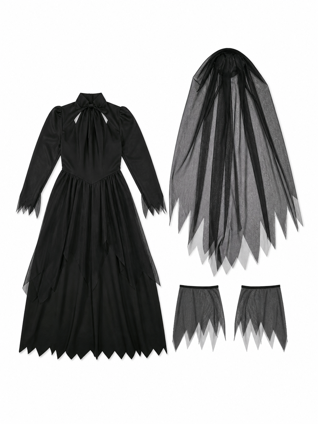 Halloween Costume: Black Dress with a Long Veil