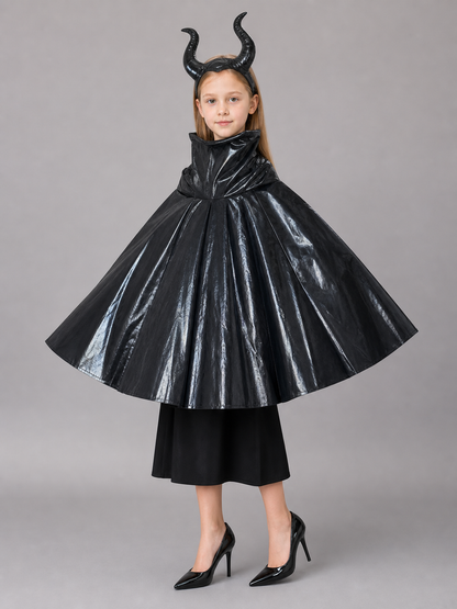 Black Carnival Cape with Horn Headband