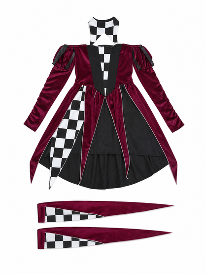 Retro Carnival Dress with Checkered Print