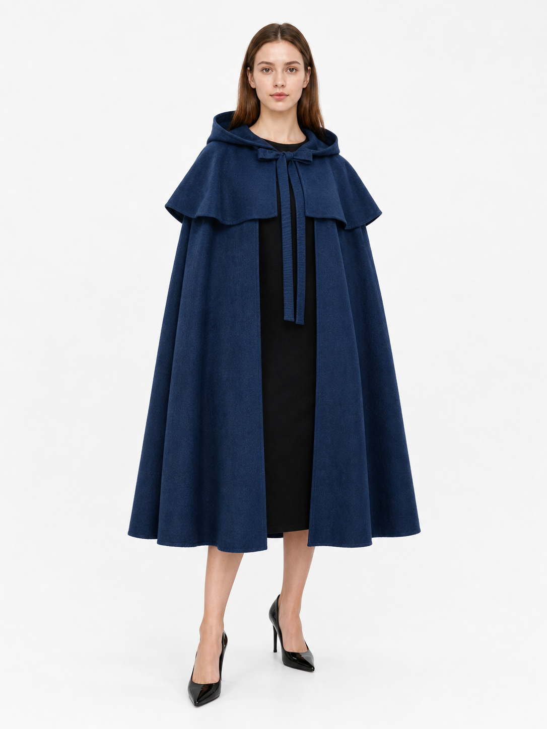 Dark Blue Hooded Carnival Cloak