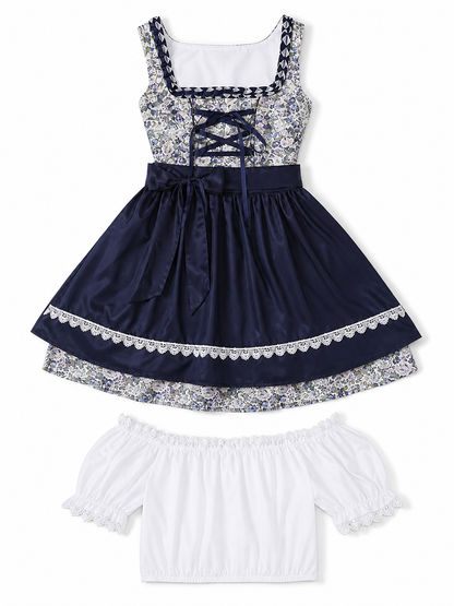 Folk Dress in Bavarian Style with Apron