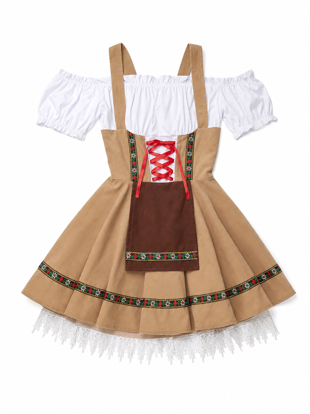 Bavarian cosplay dress with apron and lace