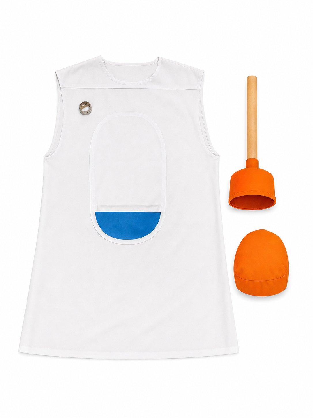 Halloween Toilet Costume with Orange Hat