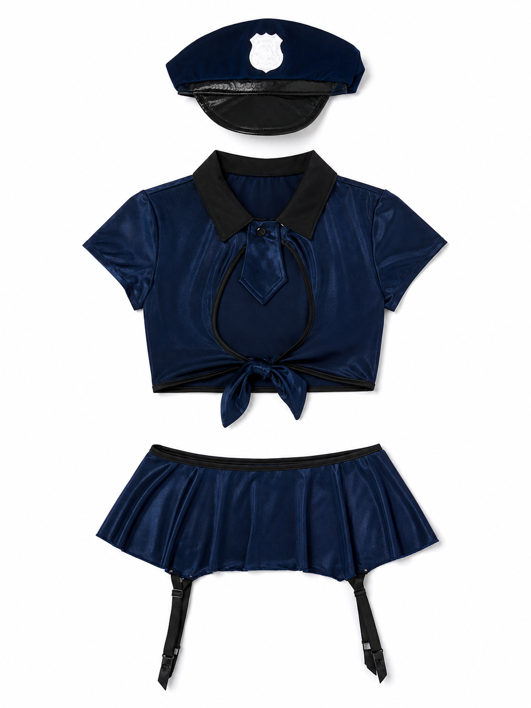 Two-Piece Police Costume with Skirt included items