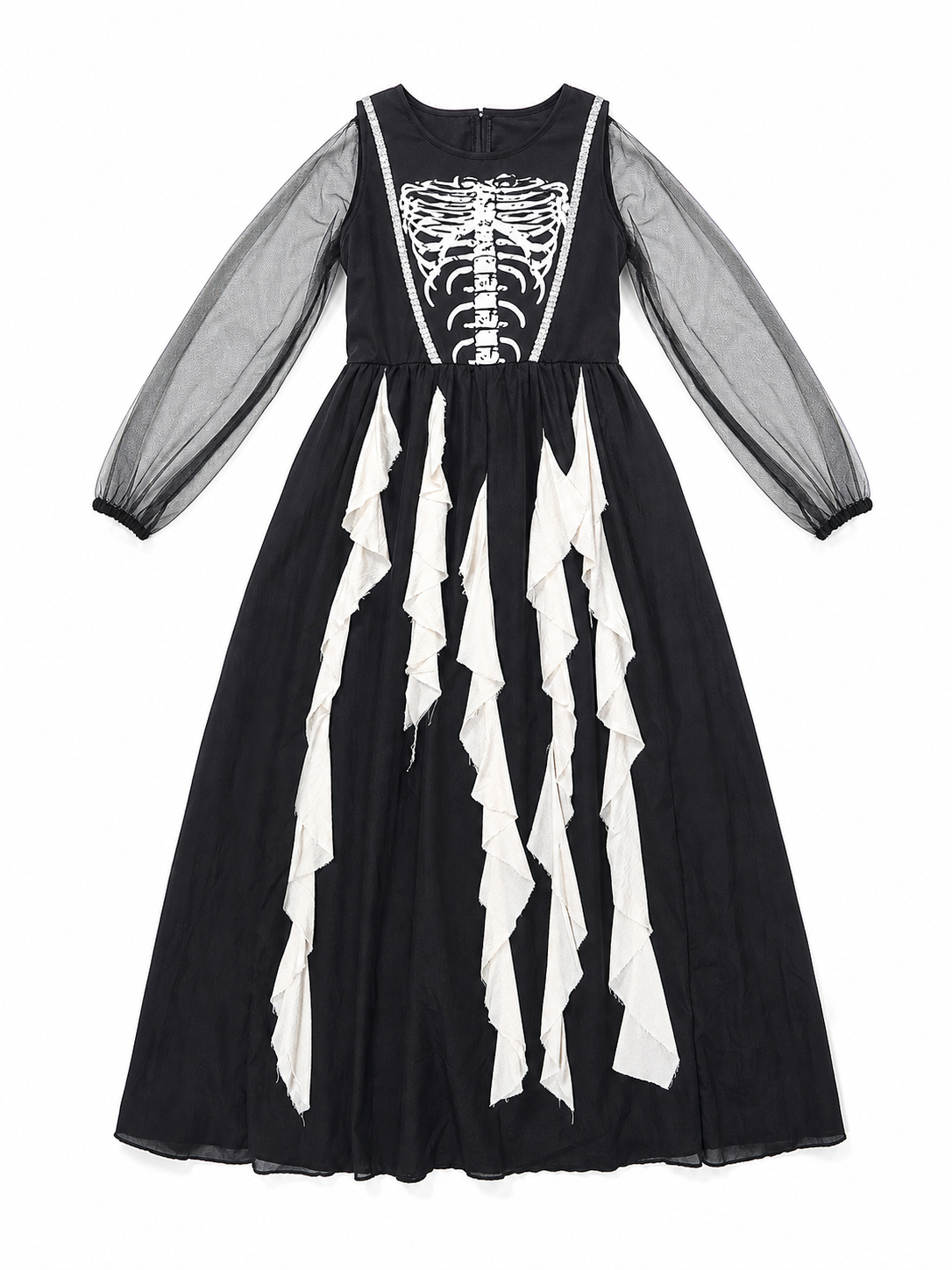 Skeleton Cosplay Dress with Long Sleeves included items