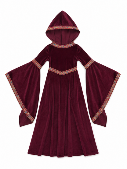 Carnival Burgundy Hooded Cloak