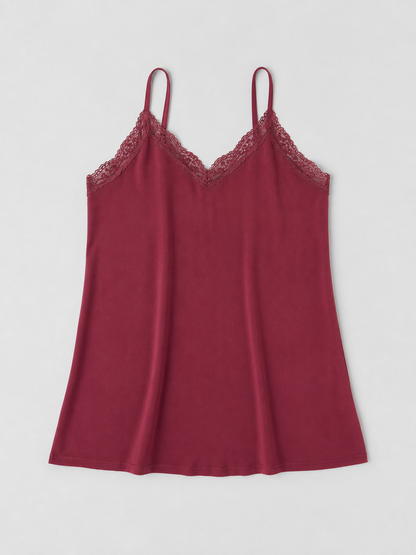Maxi Dress with a Deep V-Neckline and Lace Inserts