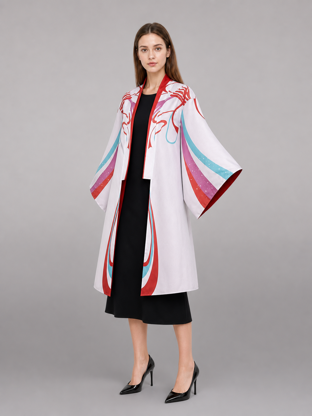 Multicolor Printed Carnival Cape for Cosplay