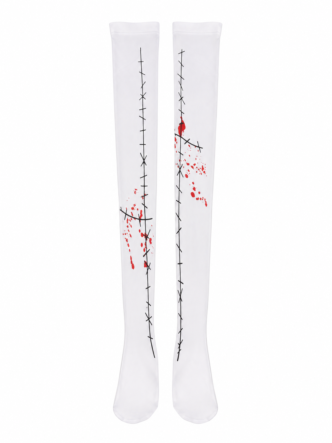 White Mid-Thigh Stockings with Bloodstains