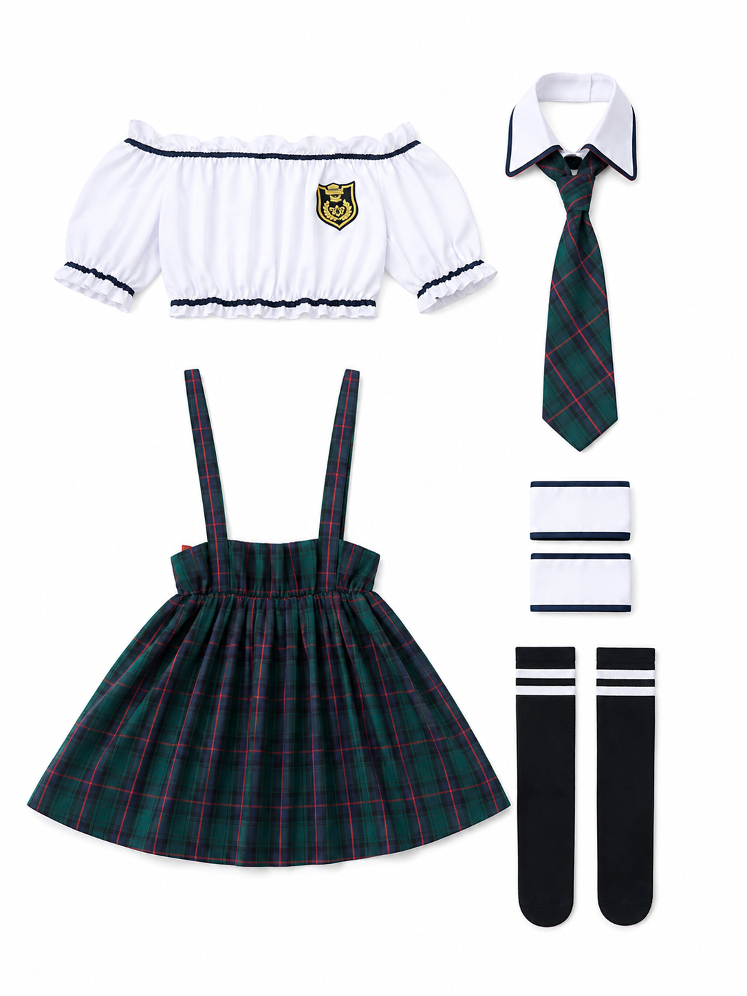School Uniform–Style Stage Costume with Tie