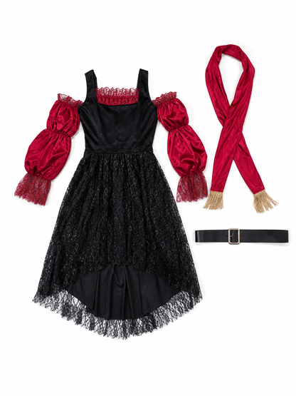 Halloween Pirate Costume: Dress, Belt, Accessories included items