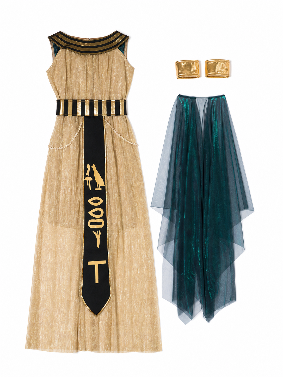Cleopatra Cosplay Costume: Dress and Cape included items