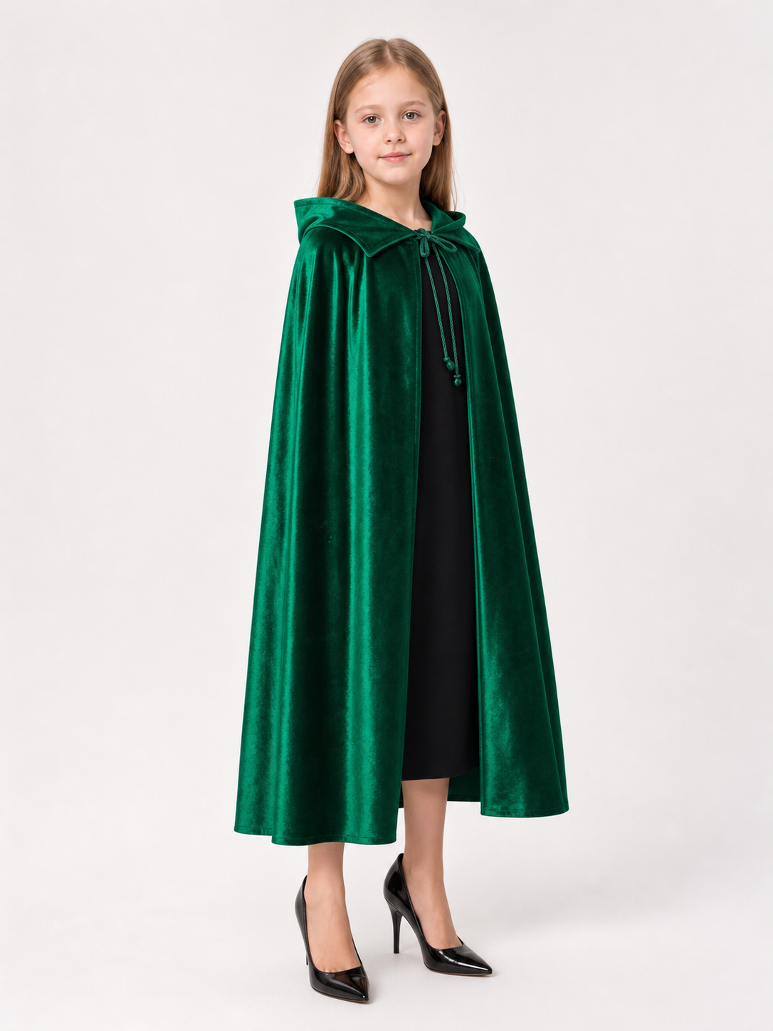 Dark Green Hooded Costume Cloak