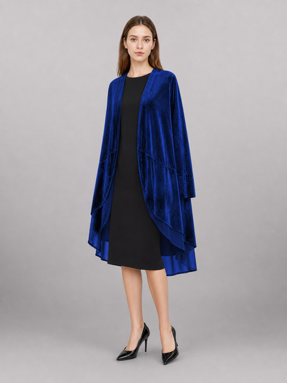 Long dark navy stage cloak