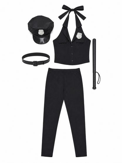 Police Officer Cosplay Costume with Cap and Accessories