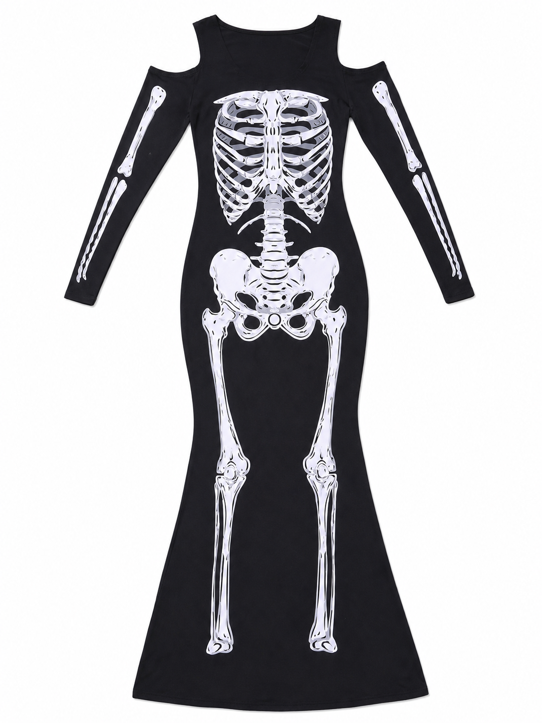 Halloween Skeleton Print Costume Dress